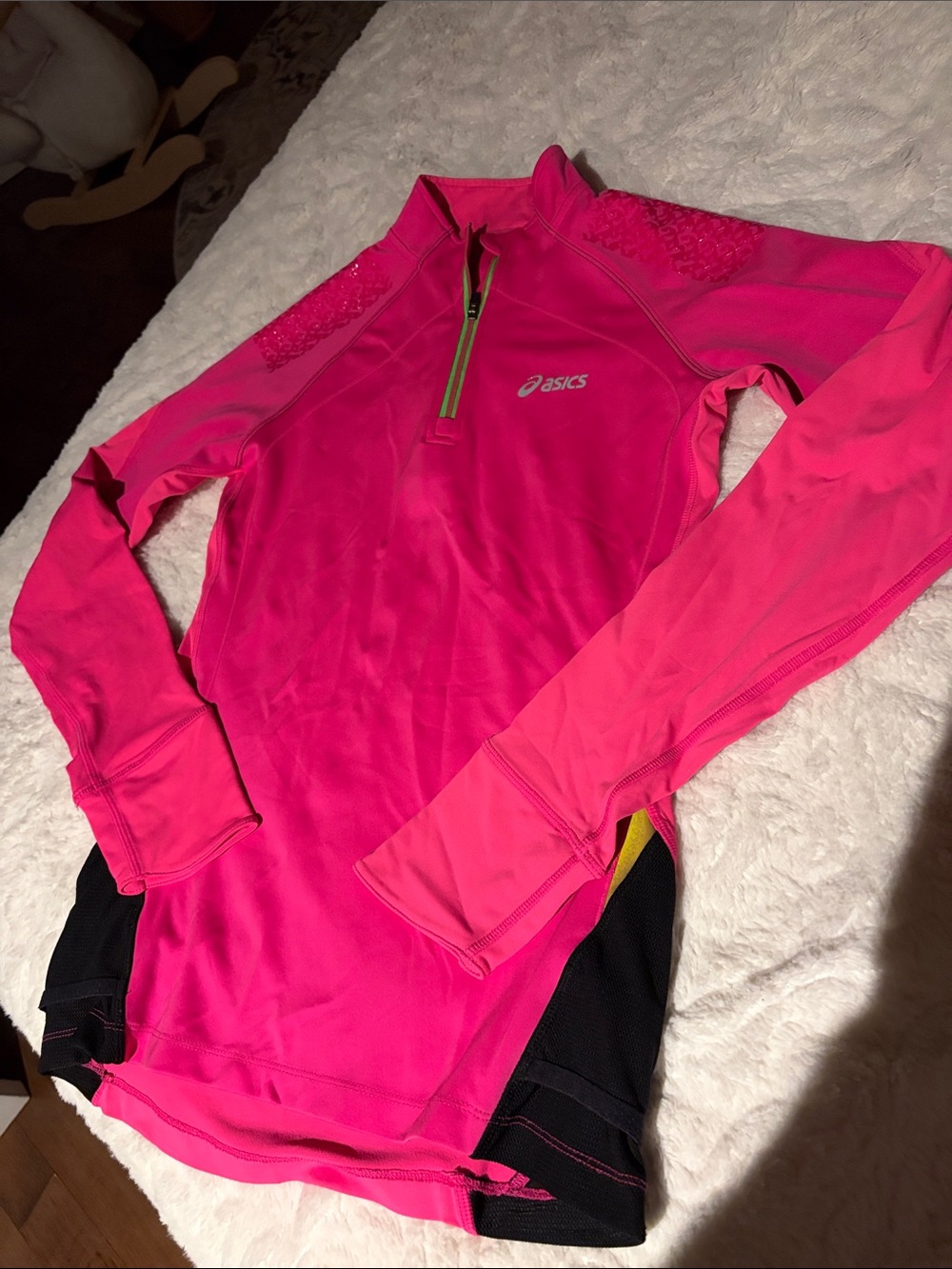 Asics Neon Pink Quarter-Zip Run Top